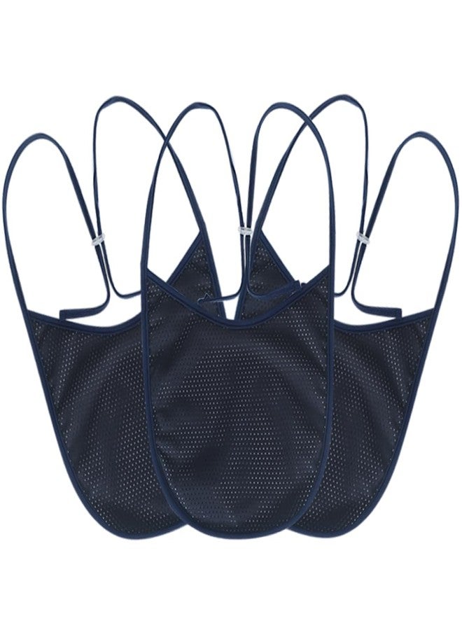 EHUSPU Tracheostomy Neck Stoma Cover,Breathable Laryngectomy Cover for Tracheotomy Care,Tracheal Care Supplies-Adjustable Neck Trachea Protector (Navy-3PCS, Large) - Image 1